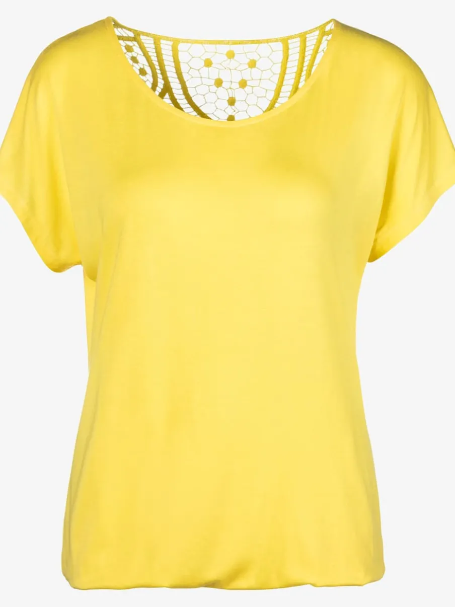 T-shirt à manches courtes avec empiècement crochet doux au dos