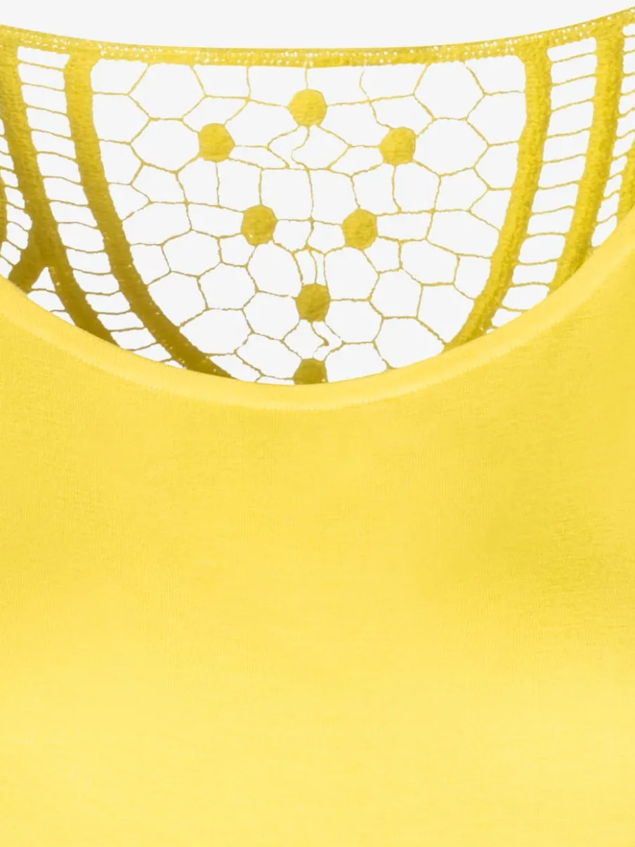 T-shirt à manches courtes avec empiècement crochet doux au dos