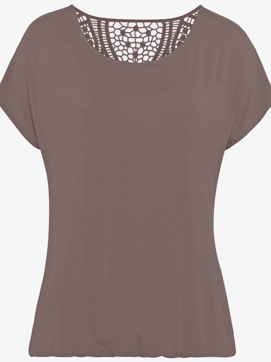 T-shirt à manches courtes avec empiècement crochet doux au dos
