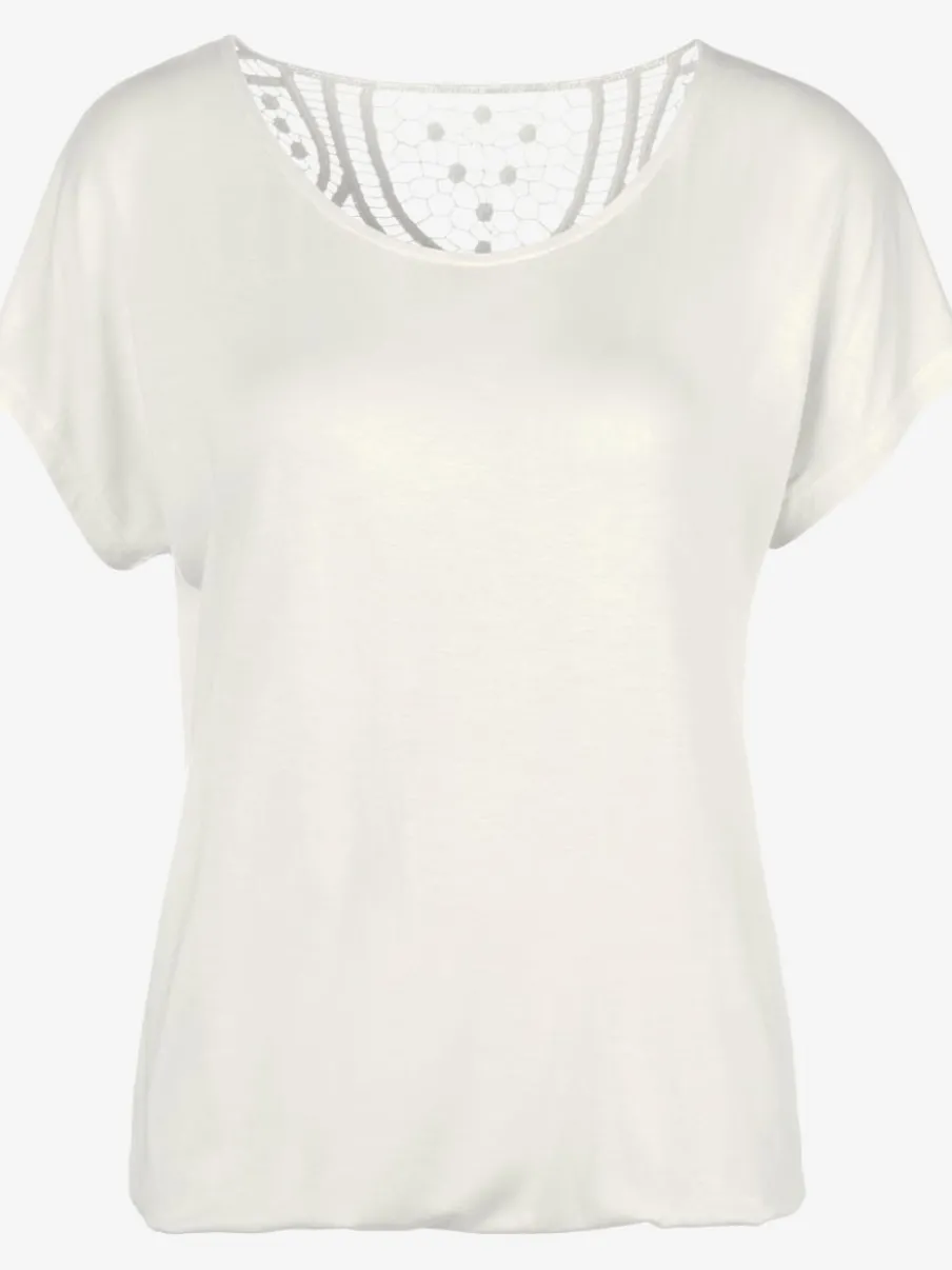 T-shirt à manches courtes avec empiècement crochet doux au dos