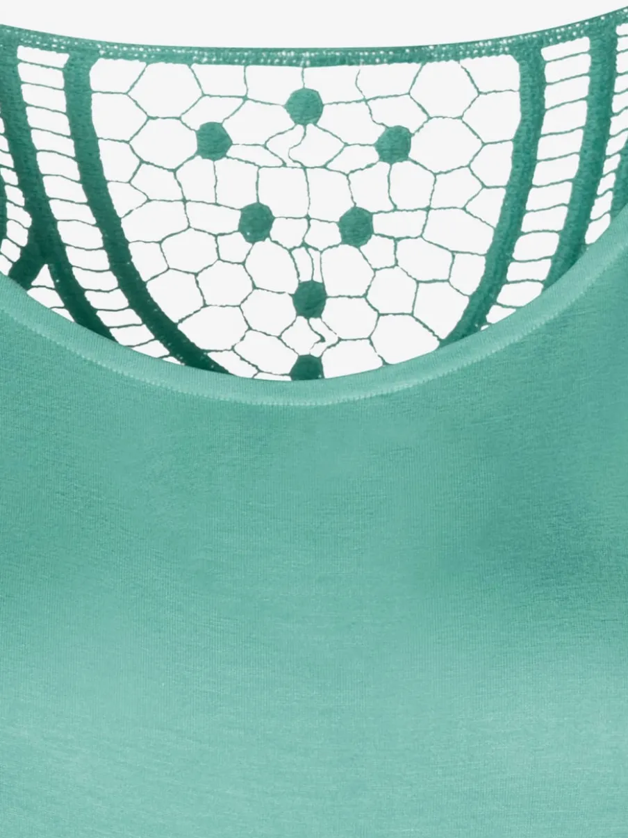 T-shirt à manches courtes avec empiècement crochet doux au dos