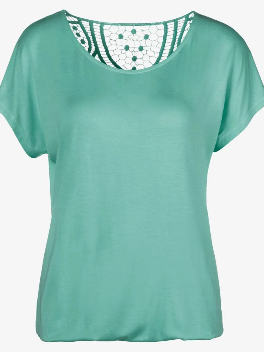 T-shirt à manches courtes avec empiècement crochet doux au dos