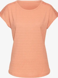 T-shirt à manches courtes avec empiècement crochet aux épaules