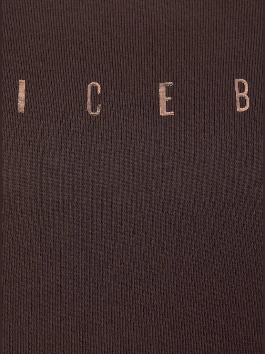 T-shirt à manches courtes avec encolure ronde et logo brillant