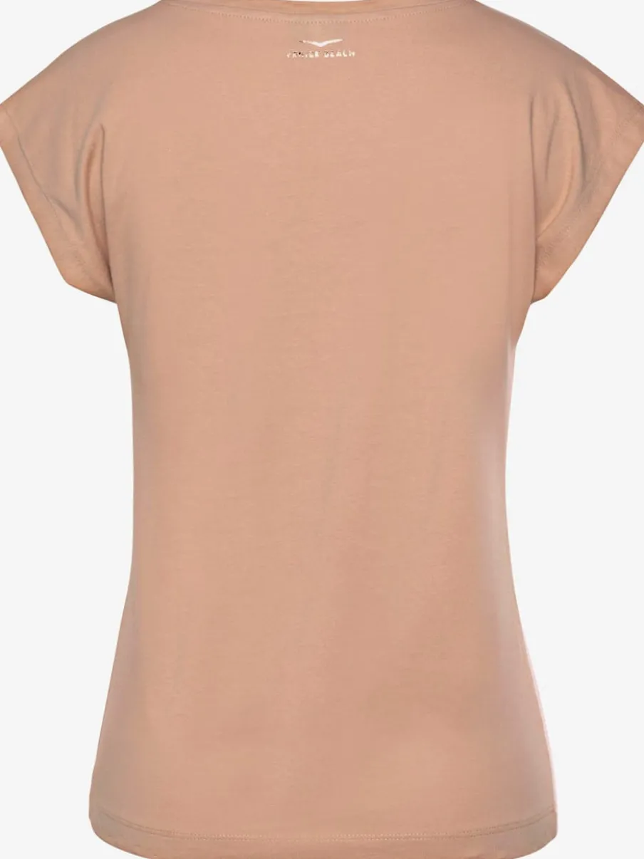 T-shirt à manches courtes avec encolure ronde et logo brillant