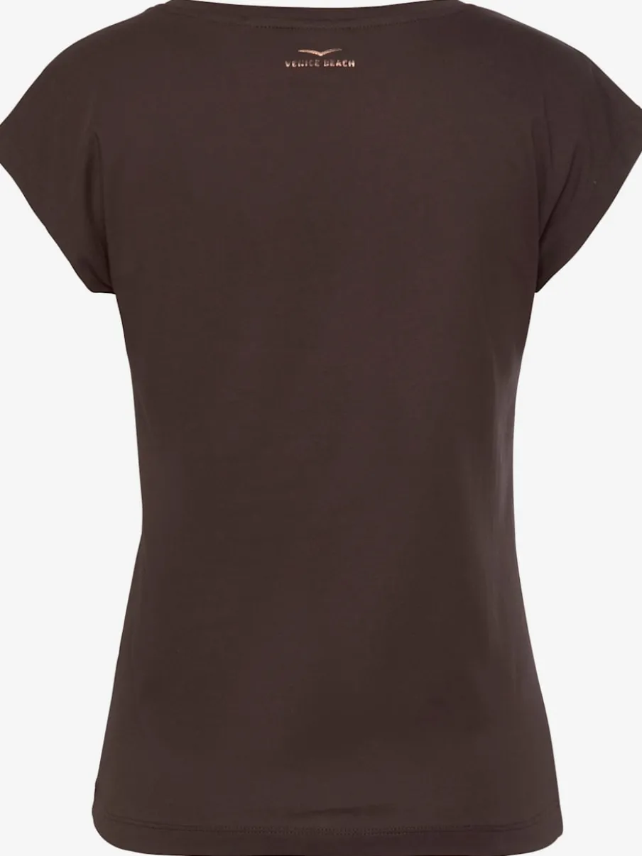 T-shirt à manches courtes avec encolure ronde et logo brillant
