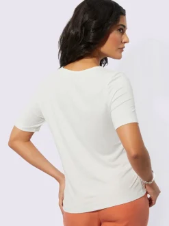 T-shirt à manches courtes avec fleurs et broderie décorative