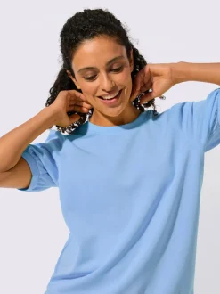 T-shirt à manches courtes avec fronces aux épaules en modal
