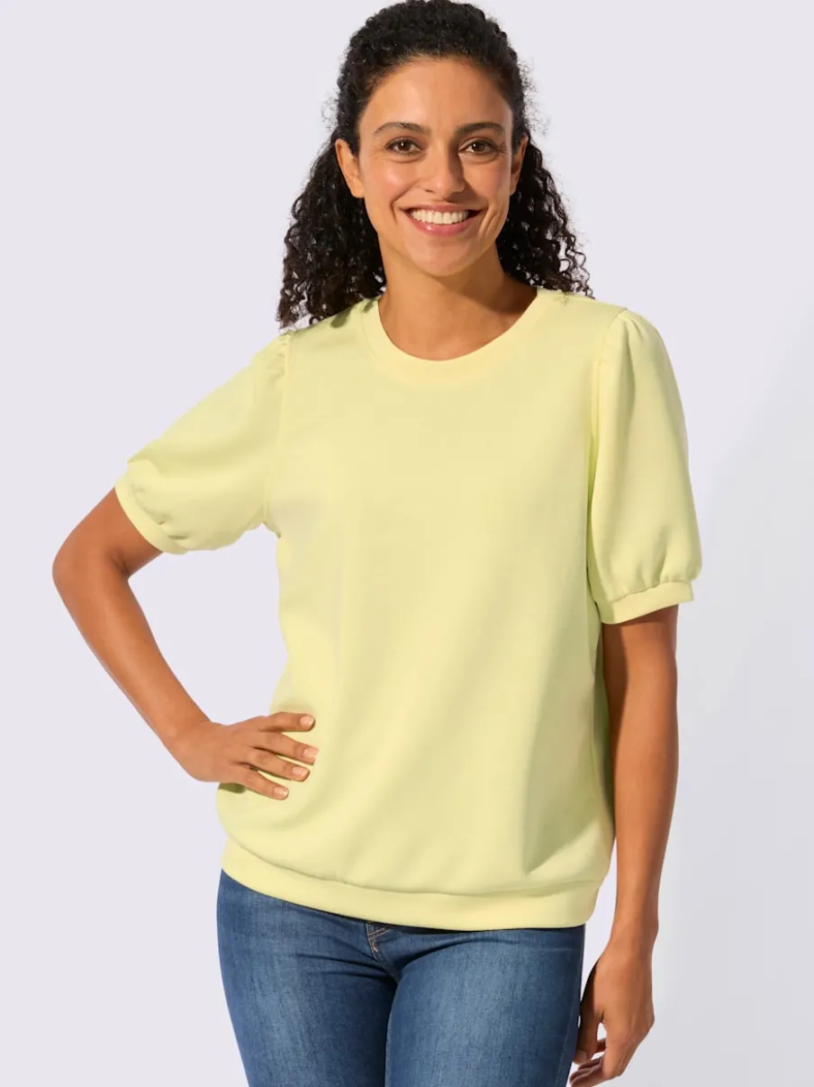 T-shirt à manches courtes avec fronces aux épaules en modal