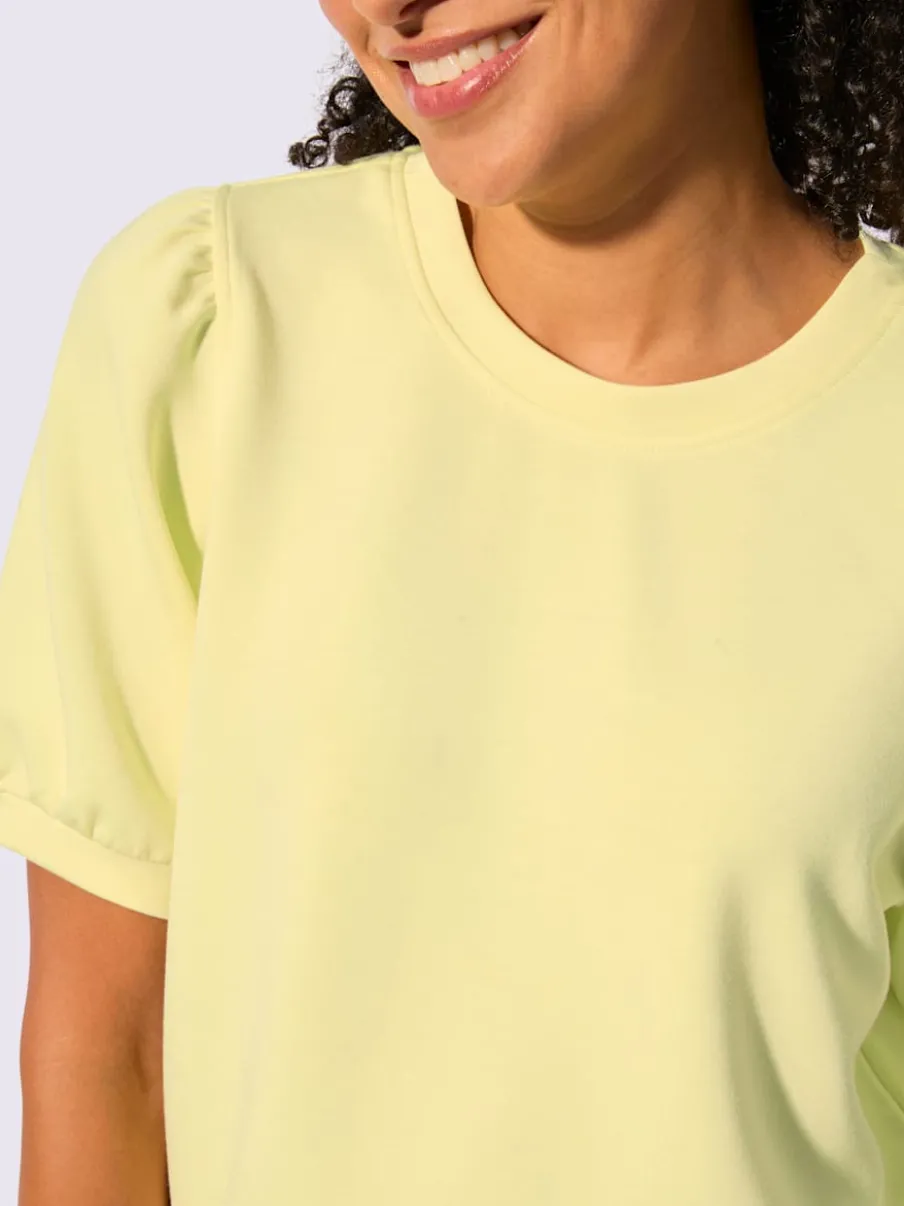 T-shirt à manches courtes avec fronces aux épaules en modal