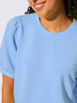 T-shirt à manches courtes avec fronces aux épaules en modal