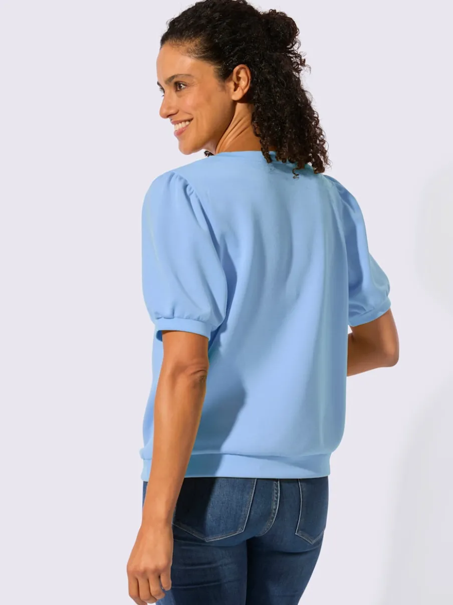 T-shirt à manches courtes avec fronces aux épaules en modal