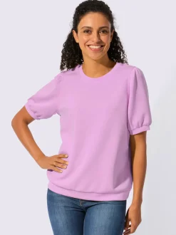 T-shirt à manches courtes avec fronces aux épaules en modal