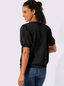 T-shirt à manches courtes avec fronces aux épaules en modal