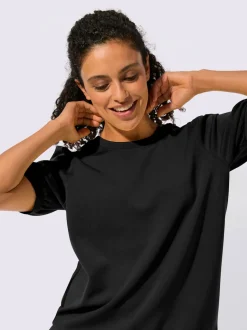 T-shirt à manches courtes avec fronces aux épaules en modal