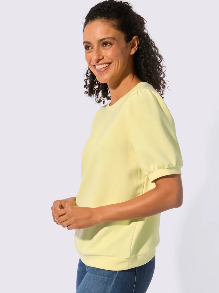 T-shirt à manches courtes avec fronces aux épaules en modal