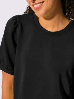 T-shirt à manches courtes avec fronces aux épaules en modal