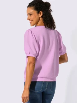 T-shirt à manches courtes avec fronces aux épaules en modal