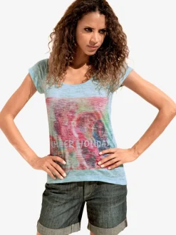 T-shirt à manches courtes avec imprimé graphique en matière extensible