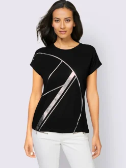 T-shirt à manches courtes avec imprimé graphique en satin