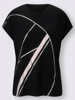 T-shirt à manches courtes avec imprimé graphique en satin