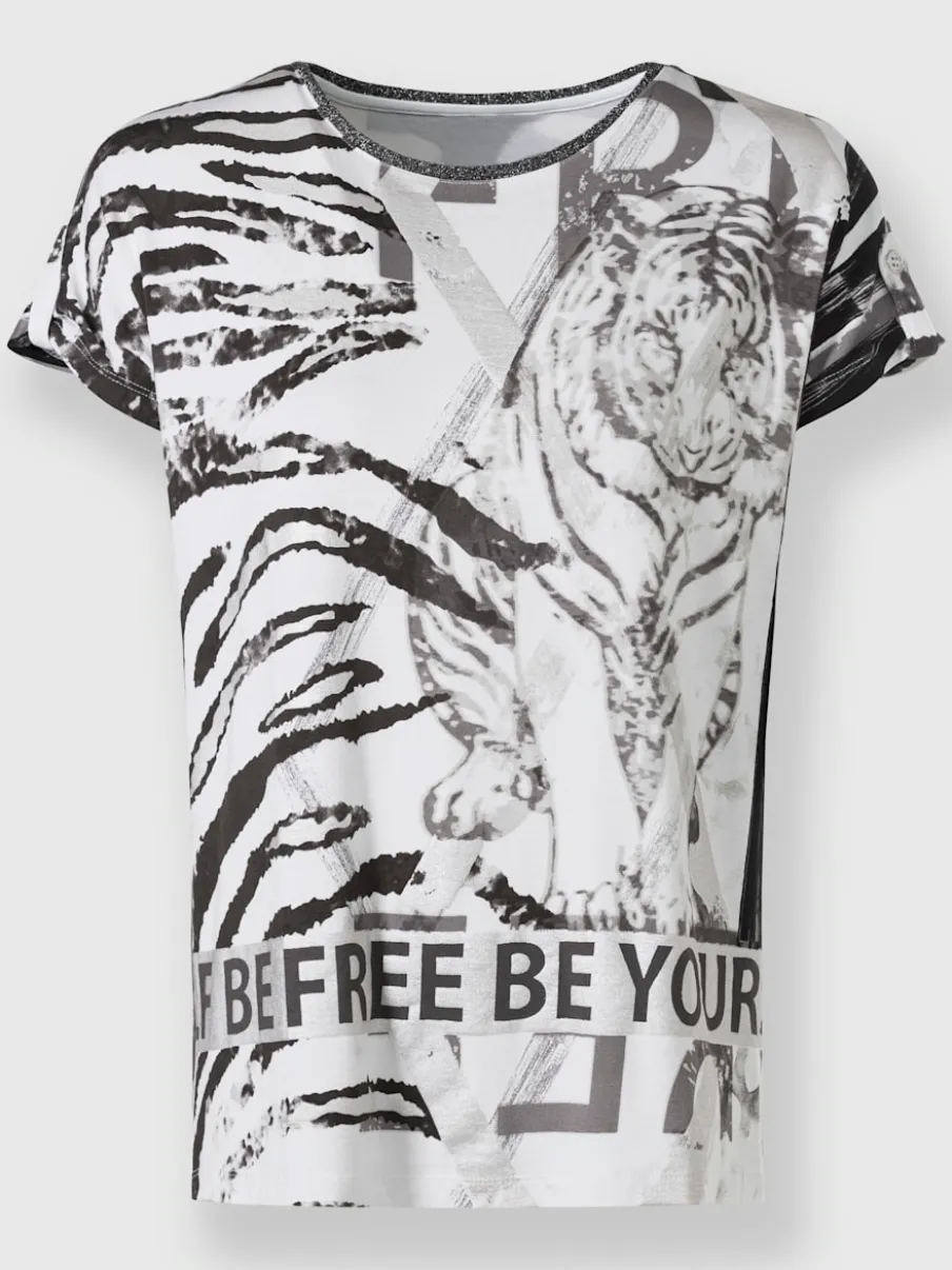 T-shirt à manches courtes avec imprimés graphiques brillants