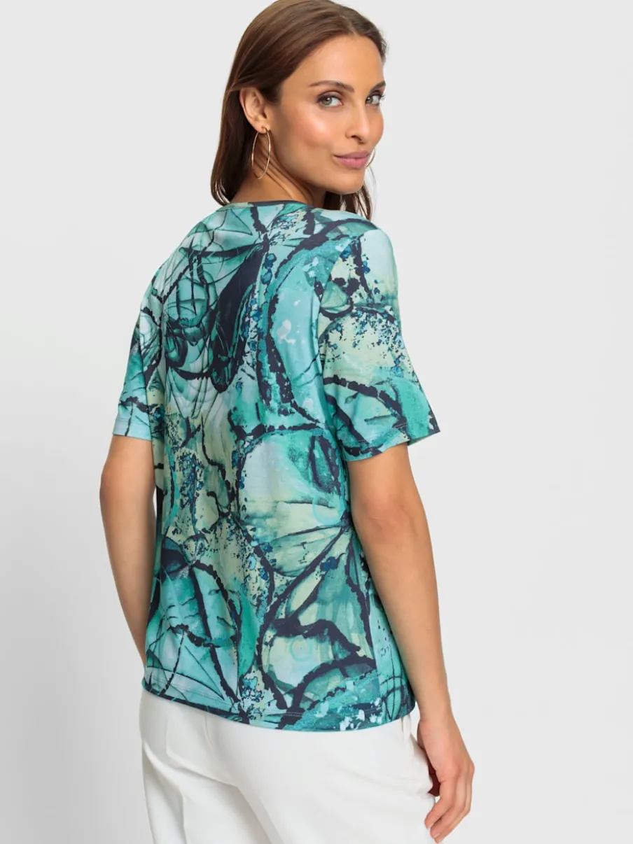 T-shirt à manches courtes avec imprimé floral doux