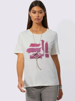 T-shirt à manches courtes avec imprimé et détails brillants