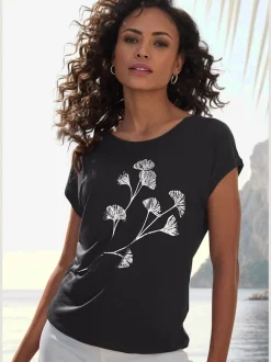 T-shirt à manches courtes avec imprimé floral décontracté