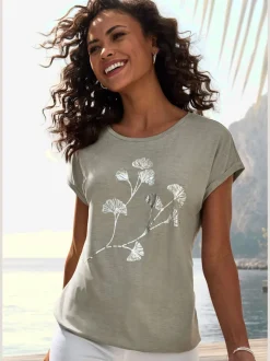T-shirt à manches courtes avec imprimé floral décontracté