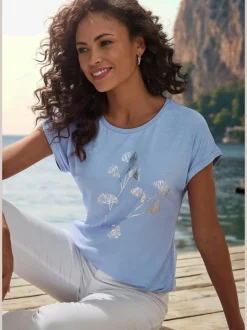 T-shirt à manches courtes avec imprimé floral décontracté