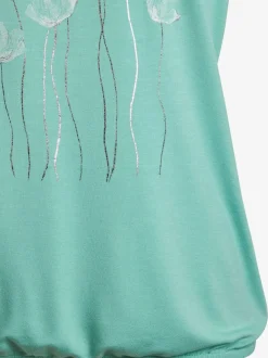 T-shirt à manches courtes avec imprimé floral et détails brillants