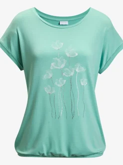 T-shirt à manches courtes avec imprimé floral et détails brillants