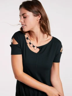 T-shirt à manches courtes avec éléments décoratifs raffinés