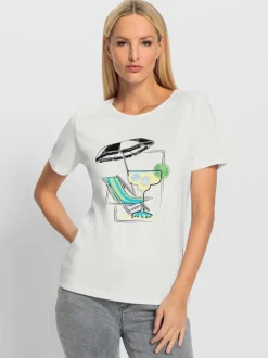 T-shirt à manches courtes avec motif imprimé et paillettes