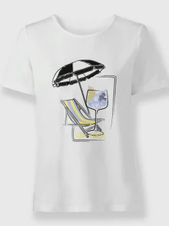 T-shirt à manches courtes avec motif imprimé et paillettes