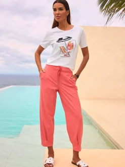 T-shirt à manches courtes avec motif imprimé et paillettes