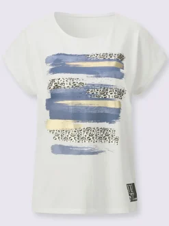 T-shirt manches courtes avec motif animal et col rond