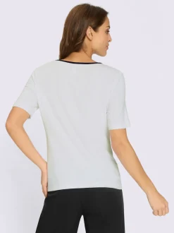 T-shirt à manches courtes avec motif argent et brillant