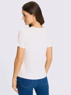 T-shirt à manches courtes avec motif feuille et pierres