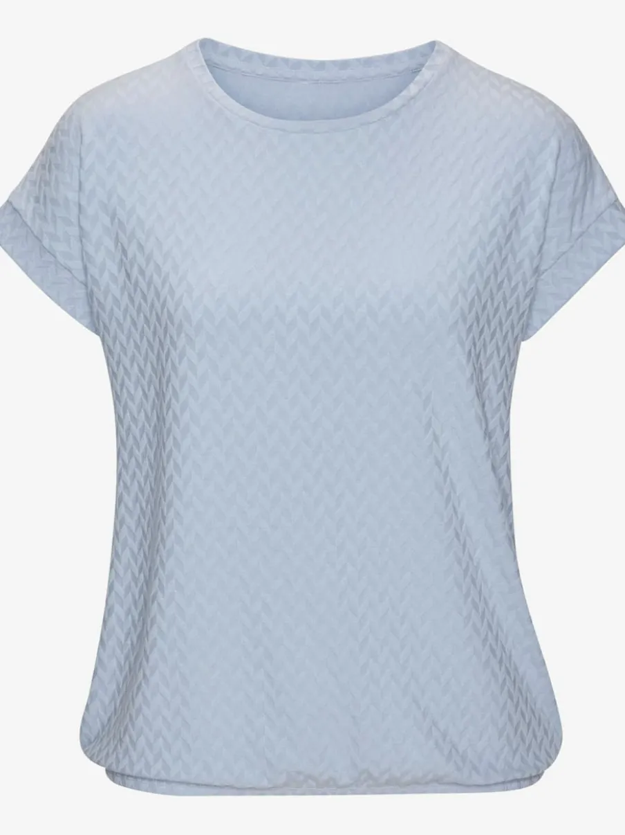 T-shirt à manches courtes avec motif jacquard et encolure ronde