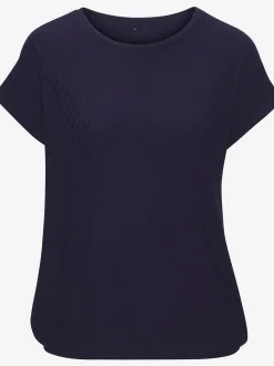T-shirt à manches courtes avec motif jacquard et encolure ronde