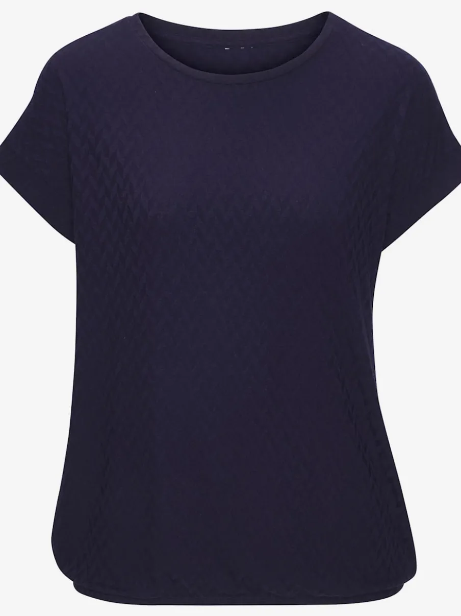 T-shirt à manches courtes avec motif jacquard et encolure ronde