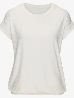 T-shirt à manches courtes avec motif jacquard et encolure ronde