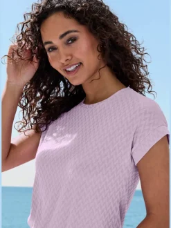 T-shirt à manches courtes avec motif jacquard et encolure ronde