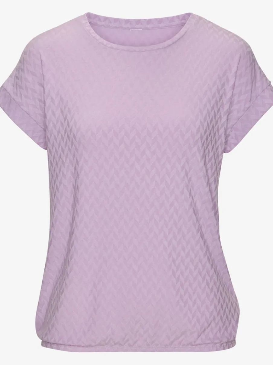 T-shirt à manches courtes avec motif jacquard en matière recyclée