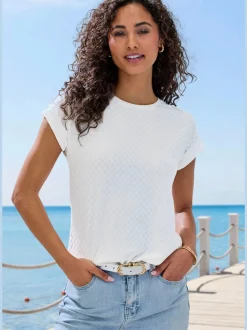 T-shirt à manches courtes avec motif jacquard en matière recyclée