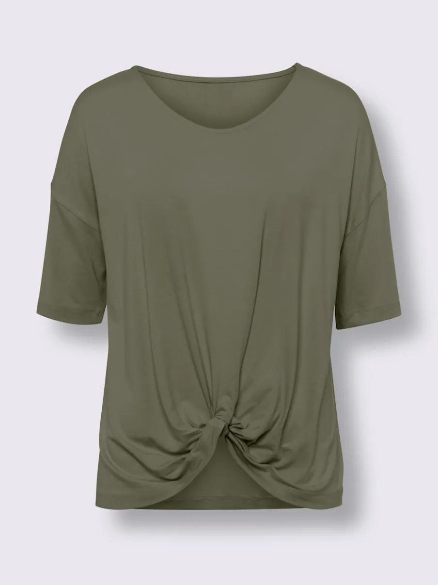 T-shirt à manches courtes avec nœud et encolure V