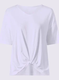 T-shirt à manches courtes avec nœud et encolure V
