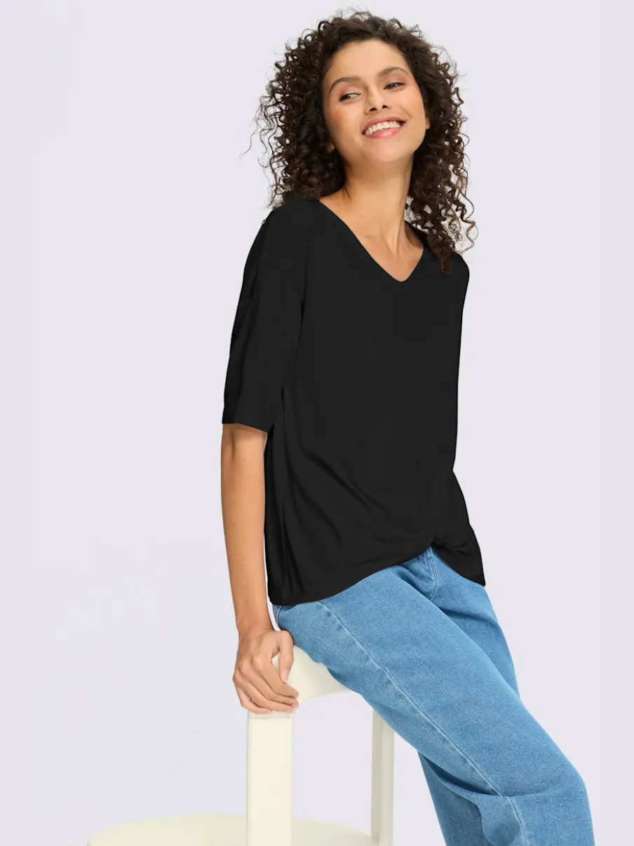 T-shirt à manches courtes avec nœud et encolure V
